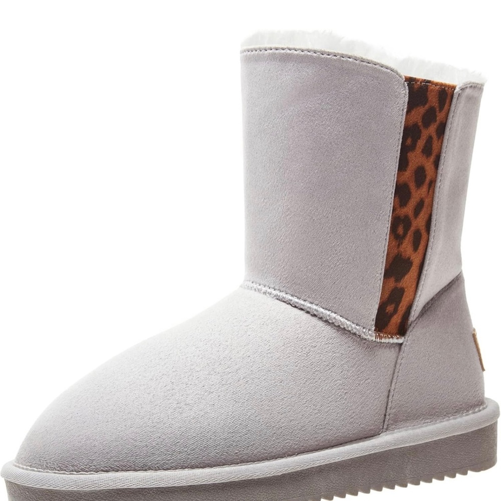 Faux Fur Lined Winter Boots Leopard Detail (Like New) 2 for $20